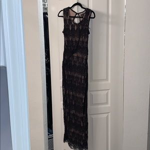 Black lace maxi dress
